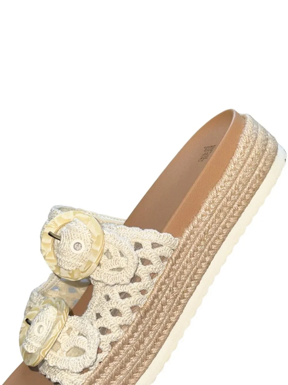NWT Wild Fable Crochet Rope Wrapped Platform Sandal Marbled Buckle 12